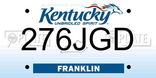 276JGD Kentucky License Plate