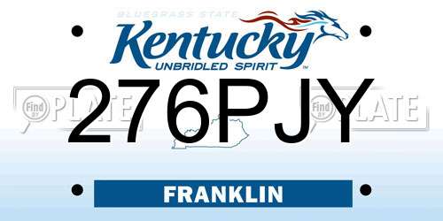 276PJY Kentucky License Plate