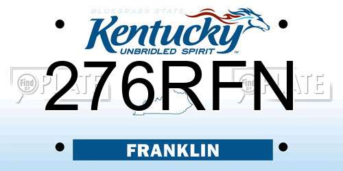 276RFN Kentucky License Plate