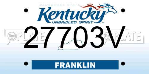27703V Kentucky License Plate