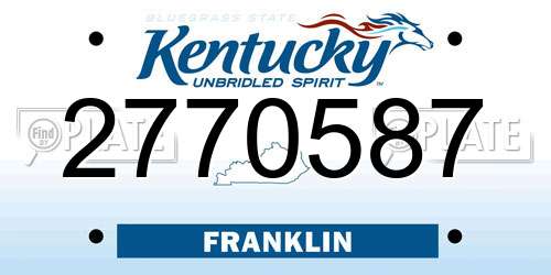 2770587 Kentucky License Plate