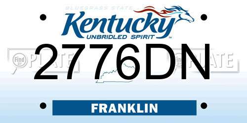 2776DN Kentucky License Plate