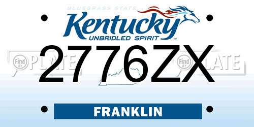 2776ZX Kentucky License Plate