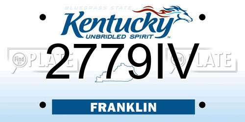 2779IV Kentucky License Plate