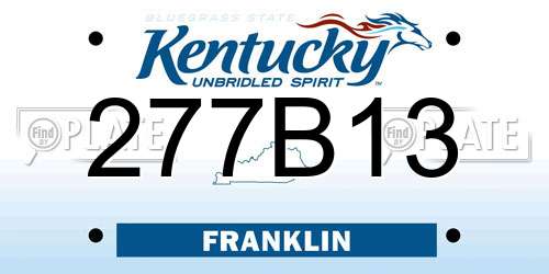 277B13 Kentucky License Plate