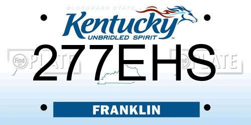 277EHS Kentucky License Plate