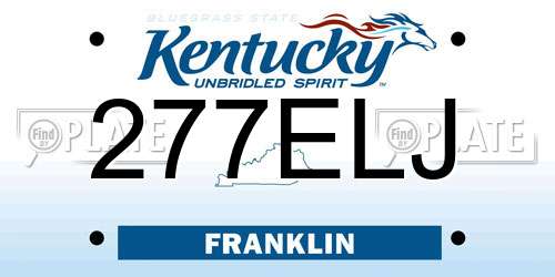 277ELJ Kentucky License Plate