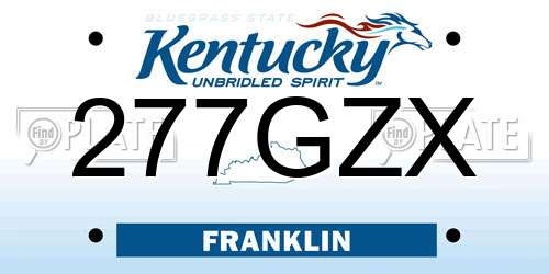277GZX Kentucky License Plate