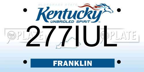 277IUL Kentucky License Plate