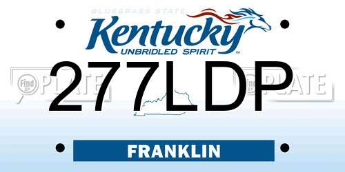 277LDP Kentucky License Plate