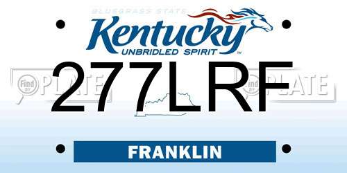 277LRF Kentucky License Plate