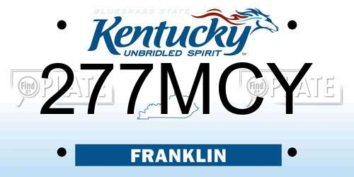 277MCY Kentucky License Plate