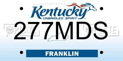 277MDS Kentucky License Plate