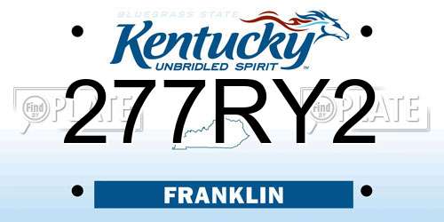 277RY2 Kentucky License Plate