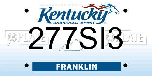 277SI3 Kentucky License Plate