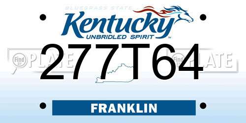 277T64 Kentucky License Plate
