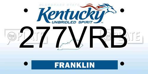 277VRB Kentucky License Plate