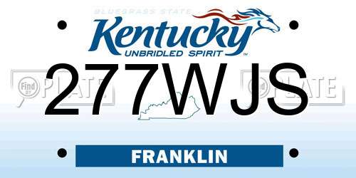277WJS Kentucky License Plate
