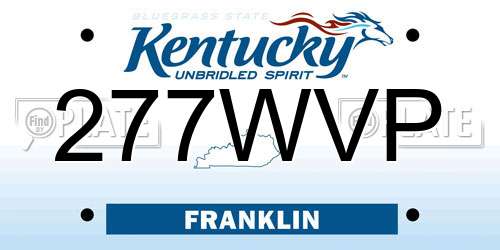 277WVP Kentucky License Plate