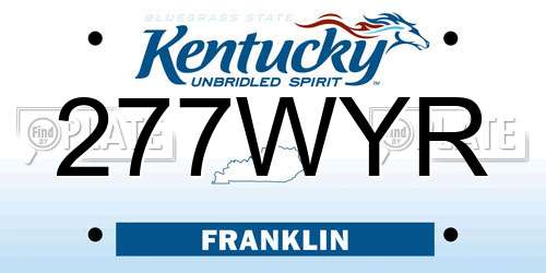 277WYR Kentucky License Plate