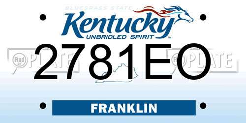2781EO Kentucky License Plate
