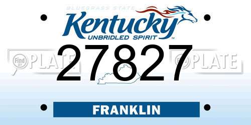 27827 Kentucky License Plate
