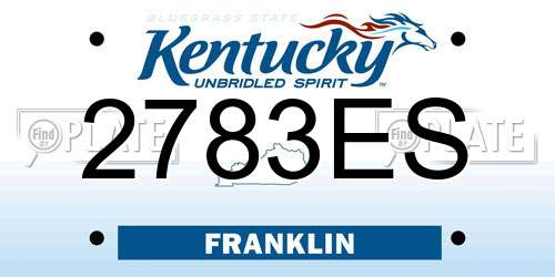 2783ES Kentucky License Plate