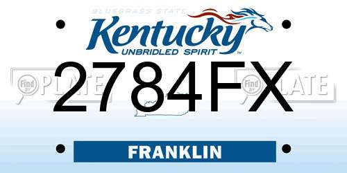2784FX Kentucky License Plate