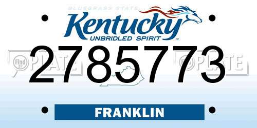 2785773 Kentucky License Plate