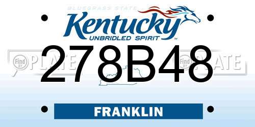 278B48 Kentucky License Plate