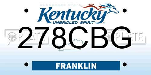 278CBG Kentucky License Plate