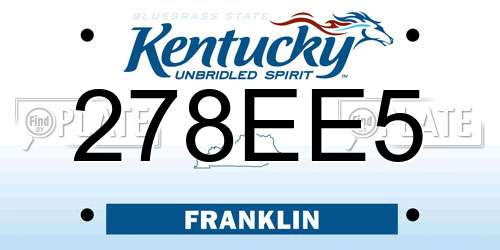 278EE5 Kentucky License Plate