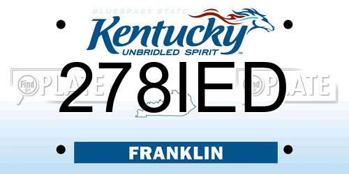 278IED Kentucky License Plate
