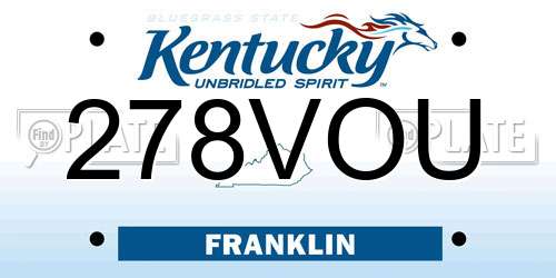 278VOU Kentucky License Plate