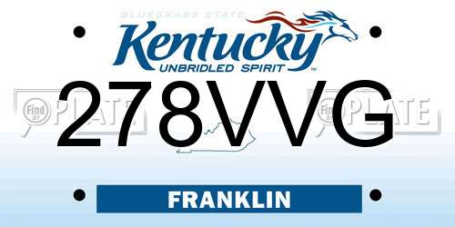 278VVG Kentucky License Plate