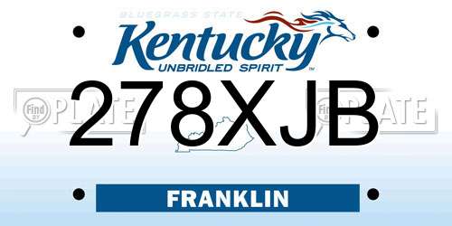 278XJB Kentucky License Plate