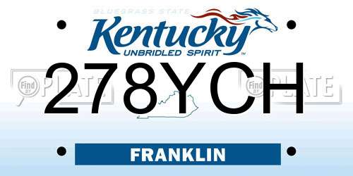 278YCH Kentucky License Plate