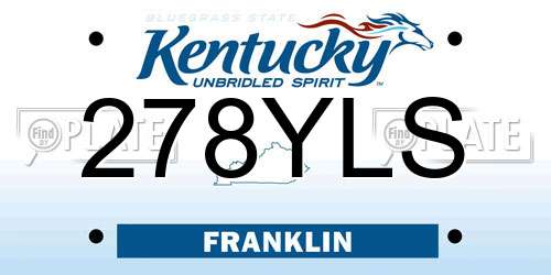 278YLS Kentucky License Plate