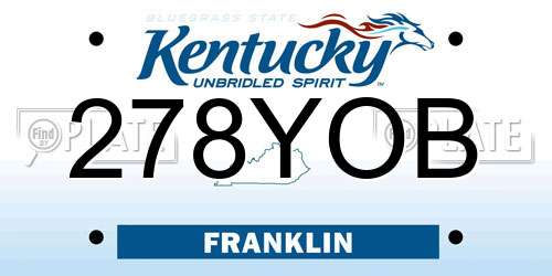 278YOB Kentucky License Plate