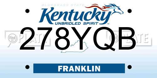 278YQB Kentucky License Plate