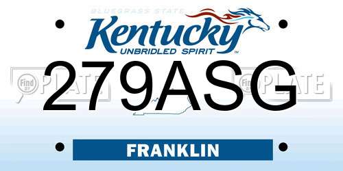 279ASG Kentucky License Plate