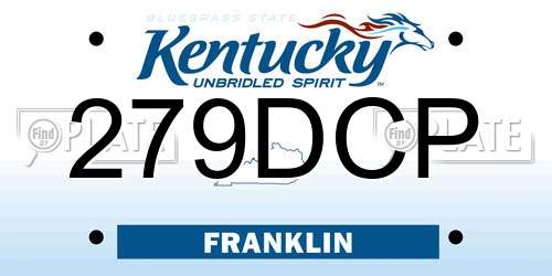 279DCP Kentucky License Plate