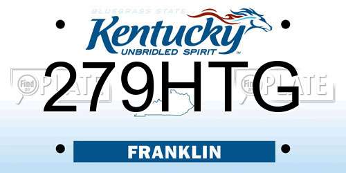 279HTG Kentucky License Plate
