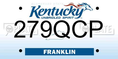 279QCP Kentucky License Plate