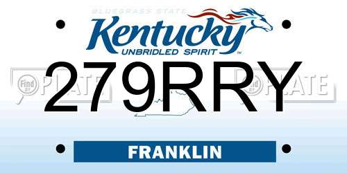 279RRY Kentucky License Plate