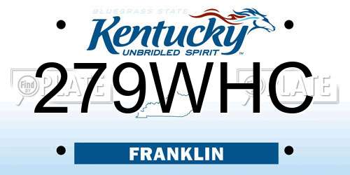 279WHC Kentucky License Plate