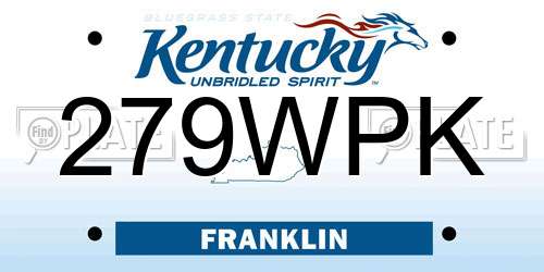 279WPK Kentucky License Plate