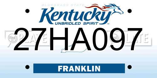 27HA097 Kentucky License Plate