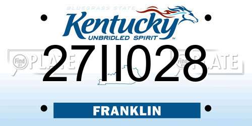 27II028 Kentucky License Plate