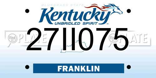 27II075 Kentucky License Plate